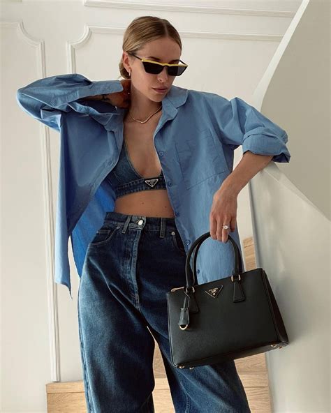 prada denim jacke|prada denim bralette.